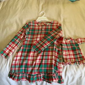 Sweet holiday girls nite gown with matching doll nite gown!